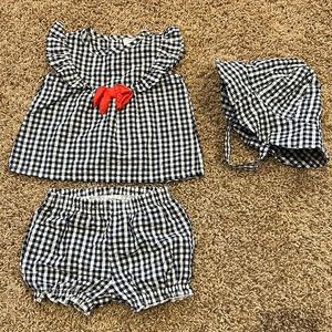 Baby girl Nautical matching set with hat